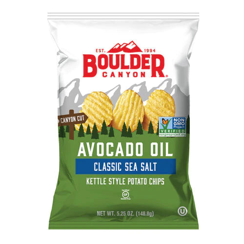 Boulder Canyon Gluten Free Avocado Oil Classic Sea Salt Kettle Cooked Potato Chips