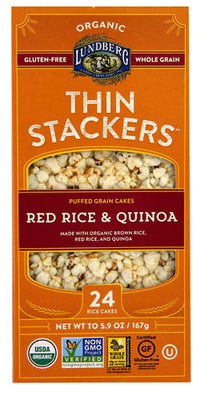 Thumbnail for Lundberg Organic Thin Stackers™ Rice Cakes Red Rice & Quinoa -- 5.9 oz