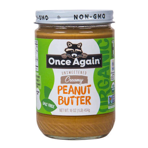 Once Again Organic Peanut Butter Creamy Unsweetened Salt Free -- 16 oz