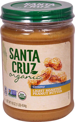 Santa Cruz Organic Peanut Butter Creamy Light Roasted -- 16 oz