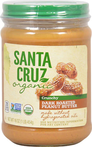 Santa Cruz Organic Peanut Butter Dark Roasted Crunchy -- 16 oz