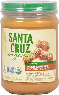Thumbnail for Santa Cruz Organic Peanut Butter Dark Roasted Crunchy -- 16 oz