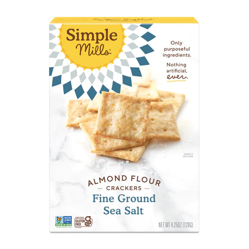 Simple Mills Almond Flour Crackers Gluten Free Fine Ground Sea Salt -- 4.25 oz