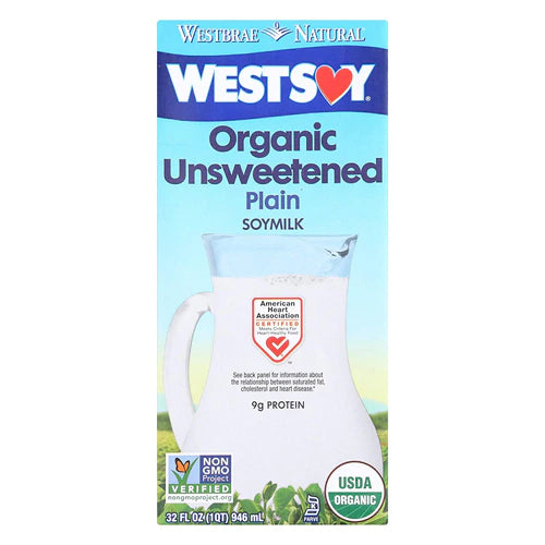 Westsoy Organic Unsweetened Soymilk Plain -- 32 fl oz