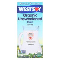 Thumbnail for Westsoy Organic Unsweetened Soymilk Plain -- 32 fl oz